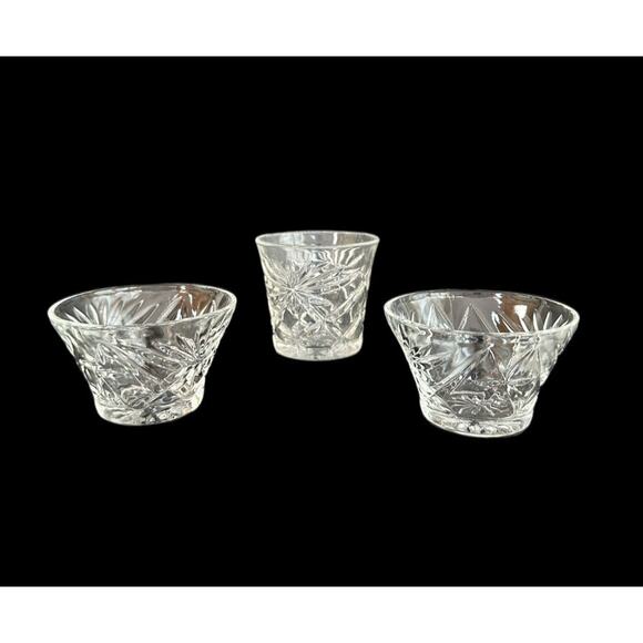 Star Of David Pattern Creamer & Oatmeal Glass Bowls Set Of 4 Replacement Pieces - Picture 15 of 16